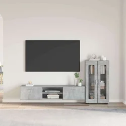 Set TV komoda FLORIN 3 kom. Betonski sivi Konstruirano drvo