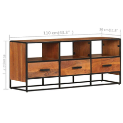 TV ormarić 110 x 30 x 45 cm od masivnog drva bagrema