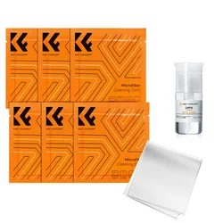 K&F 7 in 1 Cleaning kit, 10*10cm While Vacuum Cleaning Cloth*6 + 30ml Cleaning Liquid