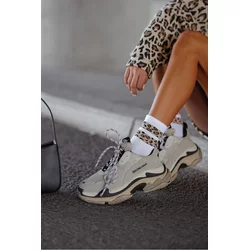 Milena Womens Socks Two Spotted Stripes White
