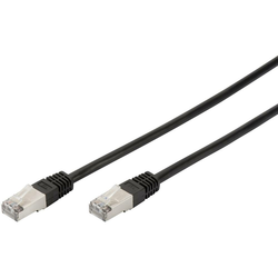 Digitus LAN (RJ45) Omrežni Priključni kabel CAT 5e SF/UTP [1x Moški konektor RJ45 - 1x Moški konektor RJ45] 2 m Črna Zviti pari Digitus