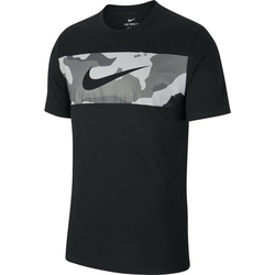 Nike M NK DRY TEE CAMO BLOCK, muška majica za fitnes, crna