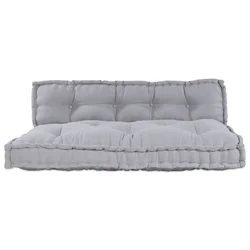 Jastučić za paletni kauč 2 pcs Siva 120 x 80 x 38 cm Tkanina