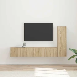 Set TV komoda Zidne 3 pcs Sonoma hrast Konstruirano drvo