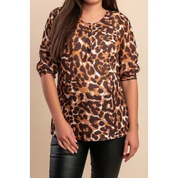 Bluza z leopardjim vzorcem, rjava