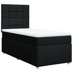Vidaxl Box spring postelja z vzmetnico črna 80x200 cm blago