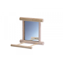 Nobby Ogledalo za ptice sa drvenim stajalištem 10x10cm