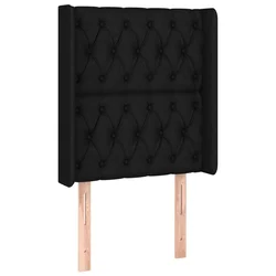 Vidaxl Vzglavje z ušesi črno 83x16x118/128 cm blago