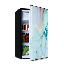 Klarstein CoolArt, 79L, kombinacija hladilnika z zamrzovalnikom, EEK E, zamrzovalnik 9l, dizajnerska vrata (HEA20-Pastel-90-E)