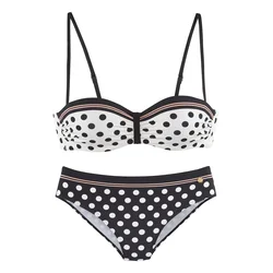 LASCANA Bikini črna/bela