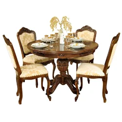 Casa Padrino luxury baroque dining room set cream/dark brown - 1 Extendable Baroque Dining Table & 4 Baroque Dining Chairs - Baroque dining room furniture - Luxury furniture in the baroque style