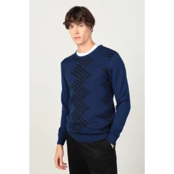 TUDORS Muški džemper Slim Fit tamnoplavi
