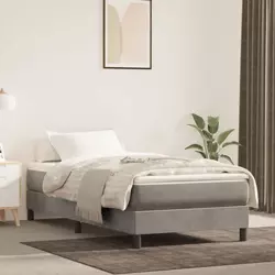 Madrac s oprugama srednje tvrdoće svjetlosivi 90x200x20 cm baršunasti