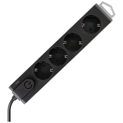 home Produžni kabel sa zaštitom, 4 utičnica, 1.0 mm2, 1.5 met - NVT 4K/BK