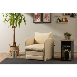 ATELIER DEL SOFA Fotelja na razvlačenje Saga Single Cream