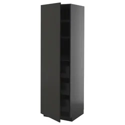 METOD / KNIVSHULT Visoki element s fiokama, Crnosiva/Nickebo boja antracita, mat, 60x60x200 cm