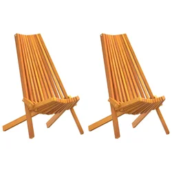 Stolica 2 pcs Smeđa 69 x 56 x 84 cm Čvrsto drvo akacije
