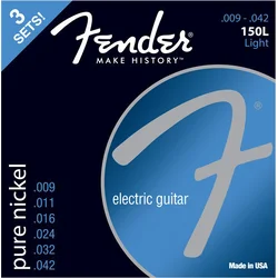 Fender 150L Electric Pure Nickel Ball End 9-42 3 Pack