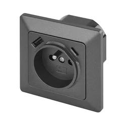 Zidna utičnica sa USB-A i USB-C (francuski standard), 250V/16A, antracitna