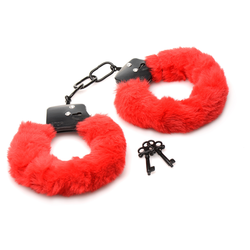 XR Brands - Cuffed in Fur Handcuffs - Red