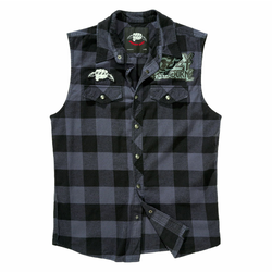 Moška srajca brez rokavov Ozzy Osbourne - Check - BRANDIT - 61037-black_grey_ch
