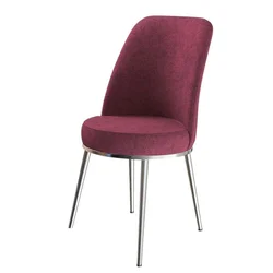 Hanah Home set trpezarijskih stolica Dexa 8 kom, bordo tkanina Babyface, hromirane metalne noge