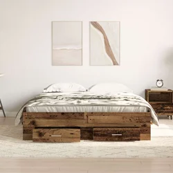 Krevetna konstrukcija Staro drvo 140 x 190 cm Konstruirano drvo
