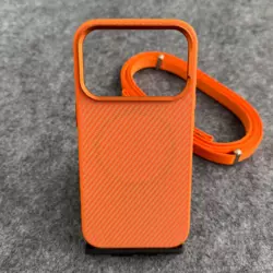 Maska Carbon Wave za iPhone 17 Pro Max narandzasta
