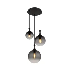 Globo 15885-3H - Luster na sajli DALTON 3xE27/10W/230V prečnik 48 cm crna