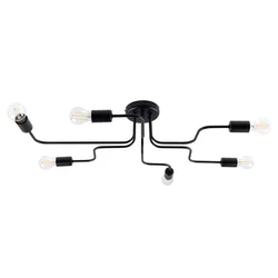 Sollux SL.1447 - Plafonski luster VECTOR 6xE27/15W/230V crna