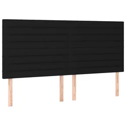 Vidaxl Vzglavje postelje črno 160x5x118/128 cm blago