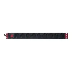 Techly I-CASE STRIP-91UD 19 1U X9 Podaljšek - Schuko vtičnice