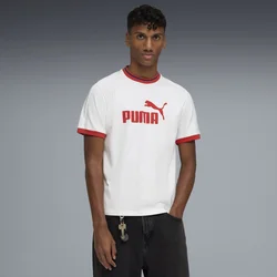 PUMA T7 Ringer Tee Men, Clothing, White, M