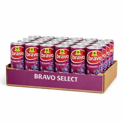 BRAVO limenka Borovnica 0,25l, 24 kom XXL