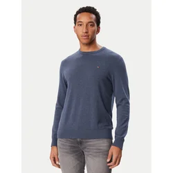 Tommy Hilfiger Pulover Essential Ssnl MW0MW39999 Modra Regular Fit