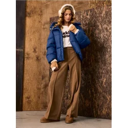 Sinsay - Elegantne wide leg pantalone sa ukrasnim štepovima - nude