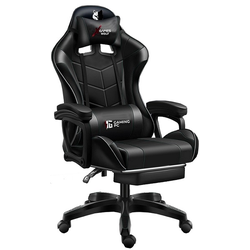 ShopJK IGRALNI STOL NASTAVLJIV EKO USNJE ČRN FG-02