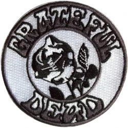 Grateful Dead Black & White Rose Iron-On Patch