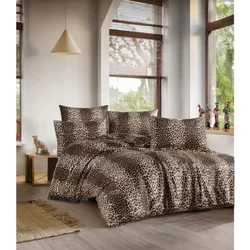 Leopard Brown i Bež Set Posteljine