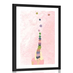 Plakat s paspartujem deklica s sladoledom - 30x45 no frame