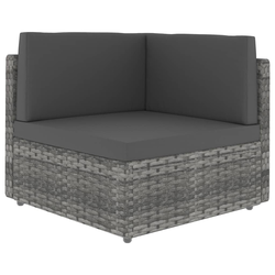 Modularna kutna sofa od poliratana siva