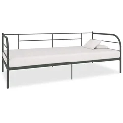 Vidaxl Posteljni okvir za dnevno posteljo siv kovinski 90x200 cm