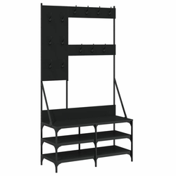 Stalak za odjeću sa spremištem za cipele crni 100 x 40 x 184 cm
