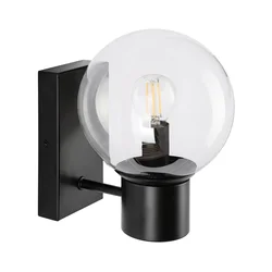 Zidna lampa SFERIO 1xE14/5W/230V crna/prozirna