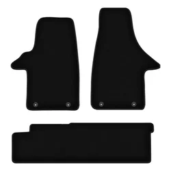 Črne velur preproge BASIC za: VW Transporter T5 dostavnik, 2 vrsti (2003-2015)