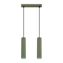 Sollux SL.1612 - Viseći luster KARBON na sajli 2xGU10/10W/230V, zelena