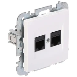 shumee Santra računalniška vtičnica 2x RJ45 brez okvirja, vgradna, bela 4149-10
