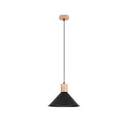 Sollux SL.1320 - Crni luster na sajli JAGA, 1xE27/15W/230V, prečnik 30 cm
