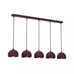 Luster na sajli SOOL 5xE27/15W/230V bordo