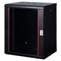 Lande Nazidni ormar 12U dim.600x600mm,staklena vrata,crni,100kg FP Ln-wb-12u6060-bl-f